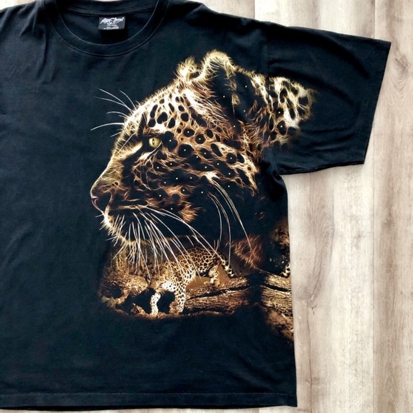 Rock Chang, Y2K, Rhinestone, Mens, Wild Cat, T Shirt, Double Sided Print, XXL - Picture 5 of 16